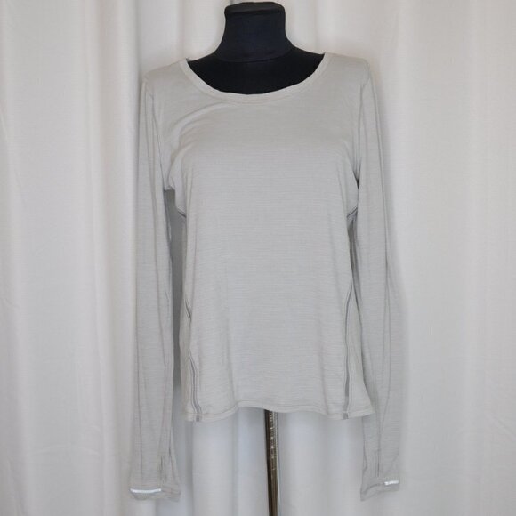 Lululemon Intensi-Tee Long Sleeve In Heathered Seal Grey / Battleship Sz 10 - Picture 4 of 10